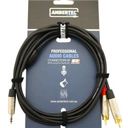 Y cable 1.5m REAN 3.5mm TRS plug - 2 x RCA plug